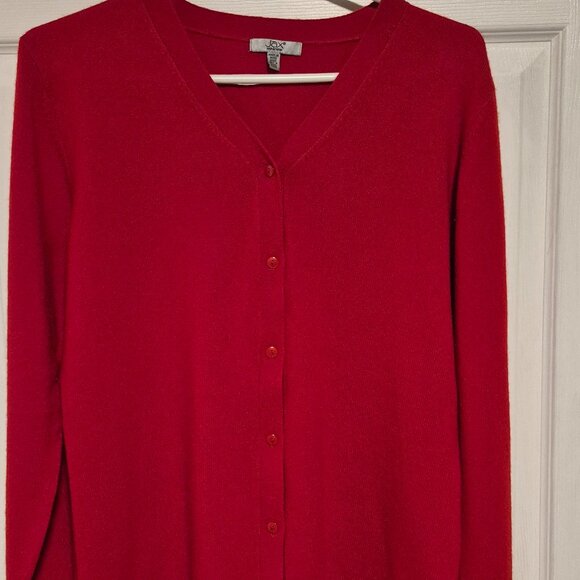 Jax Bold Red Button-Up Cardigan - Picture 1 of 6